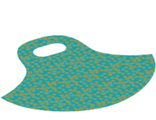 Mini Doll, Skirt Cloth, Friends, Short and Flared with Large Hole, Gold Speckles Pattern, Dark Turquoise (38153pb01 / 6230493)