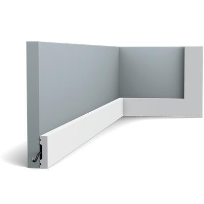 Плинтус ORAC Decor SX162, дюрополимерный, влагостойкий, ударопрочный, под покраску, длина 2 метра