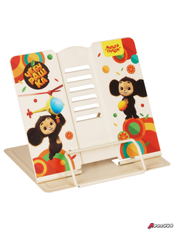 Подставка для книг Мульти-Пульти "Чебурашка", регулируемый угол наклона, металлическая, с рисунком на корпусе. ЧБ_53174