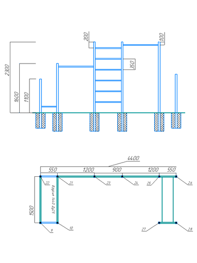 Спортивная площадка Workout W151
