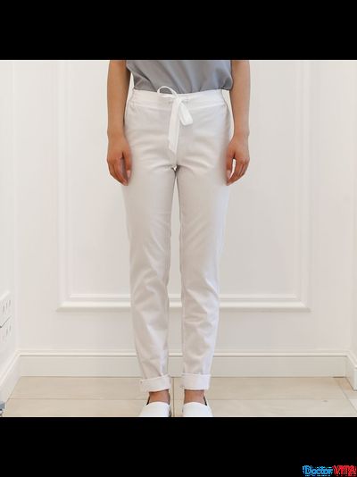 Брюки-слимы DOCLIKE SLIM DL233 Белые