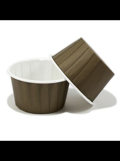 Форма для капкейков ламинированная усиленная  (100 шт., коричневая/белая), 50*40мм