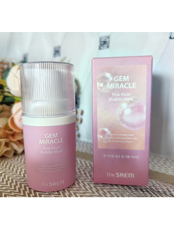 Кислородная очищающая маска для лица The SAEM Gem Miracle Pink Pearl Bubble Mask (50 г)