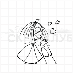 штамп принцесса и лягушка