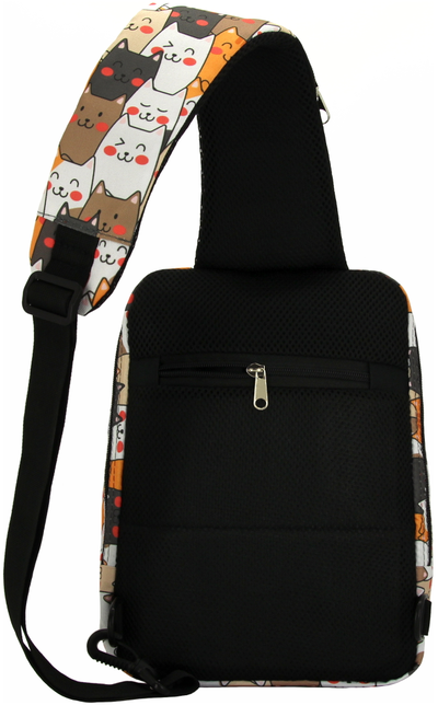 Рюкзак с одной лямкой - сумка на грудь Optimum XXL RL, котики