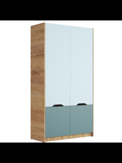 Rich Шкаф ШК-002 Дуб Крафт золотой - Мята/Сумеречный голубой