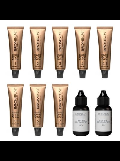 Набор BRONSUN GEL «8 цветов ГЕЛЬ-красок + 2 оксида (3%)»
