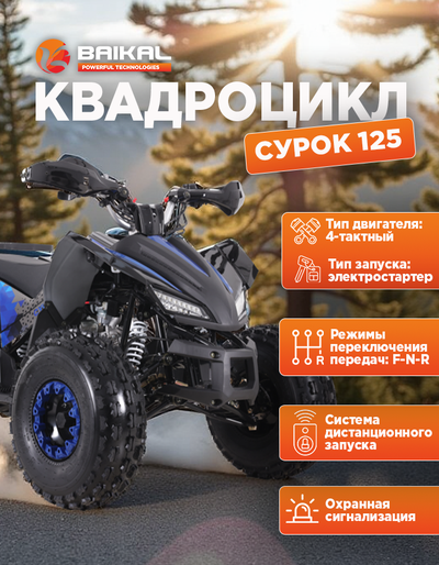 Квадроцикл BAIKAL СУРОК 125 синий