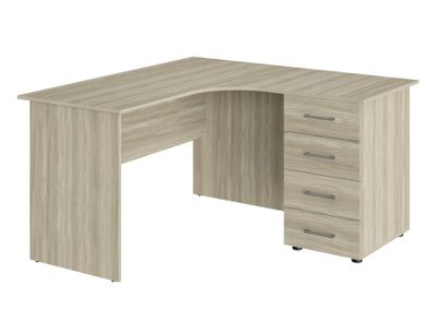 Стол офисный ОФ-10 с тумбой ОФ-20 Блэквуд сатиновый