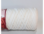 Белый ИРИСКА полиэфирный шнур с глиттером без сердечника 3 мм 100 м