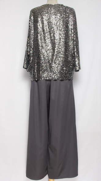 Брюки "палаццо С БАНТОМ" серые р.54