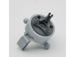 !АНАЛОГ!  Technic, Steering Axle with 2 Pin Holes, 2 Axle Holes and 2 Tow Ball Arms with Dark Bluish Gray Wheel Hub КЛЕЙ (АНАЛОГ), Light Bluish Gray (46490c010)