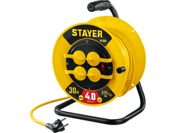 STAYER М-325 ПВС 3х2.5 30м 4000Вт IP44, Силовой удлинитель на катушке (55064-30)