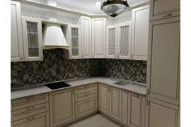 Кухня Кремовая с патиной золото