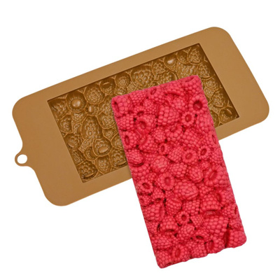 Силиконовая форма для шоколада "Плитка-малина" 15*8 см