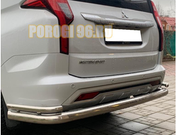 Защита заднего бампера угловая двой большая d76/42 для Mitsubishi Pajero Sport (2021-...)