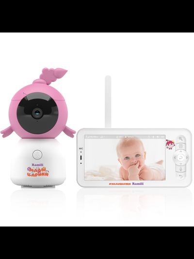 Видеоняня Ramili Baby RV100NUSHA Нюша, Малышарики, с креплением, Wi-Fi моторизированная видеоняня с креплением + монитор с диагональю 12,7 см., интерком, DVR, 2k