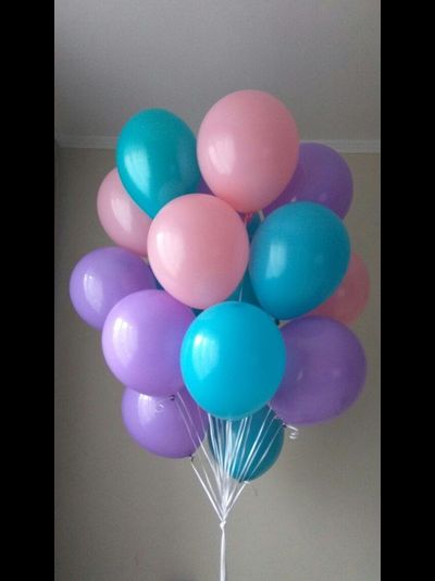 10 шаров бирюзовые, розовые, фиолетовые