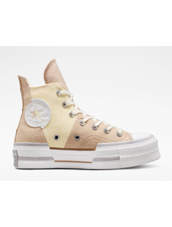 Кеды Converse Chuck Taylor 70 Plus Colorblock бежевые на платформе A03498C