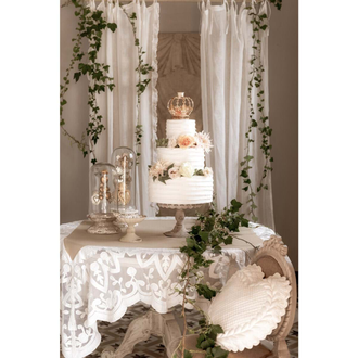 Скатерть льняная  с кружевом 180*300 см (копия)