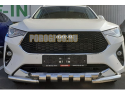 Защита переднего бампера (G) d60/60 для Haval F7 (2019-2022)