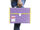 Папка-портфель пластиковая BRAUBERG "JOY", А4 (330х245х35 мм), 13 отделений, с окантовкой, фиолетовая, 227977