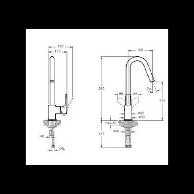 Смеситель для кухни, черный матовый, VitrA Root Round, A4274236EXP