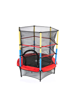 Батут DFC JUMP KIDS 55" красный с желто-синими стойками