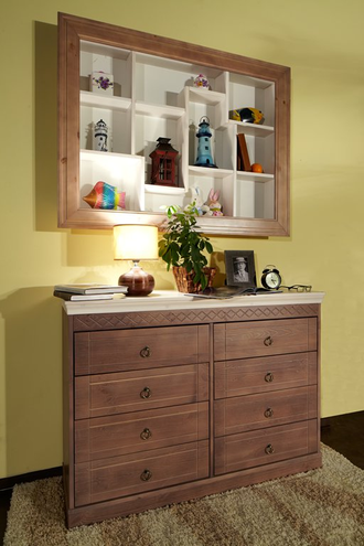 Комод ДАНИЯ №3 ИЗ МАССИВА СОСНЫ восемь ящиков 129,5 Х 40 Х 94 СМ