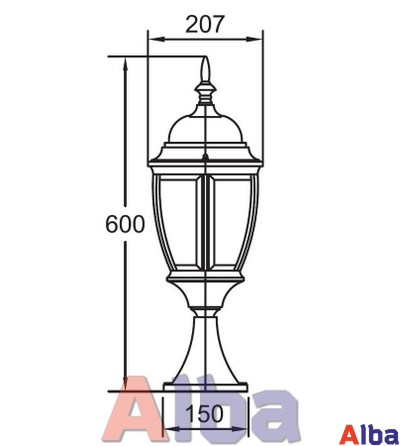 Садово парковый светильник Arsenal 204 gold