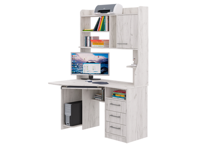 СК-25 угловой компьютерный стол с надстройкой Крафт светлый