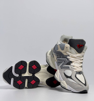 New Balance 9060 Light Grey с мехом