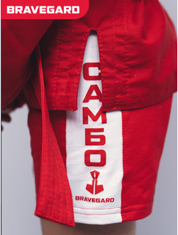 Куртка облегченная для самбо ВФС BRAVEGARD Победа Junior красная + шорты ВФС