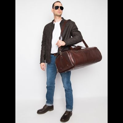 Кожаный портплед / дорожная сумка Milano Premium 
brown (арт. 4035-53)