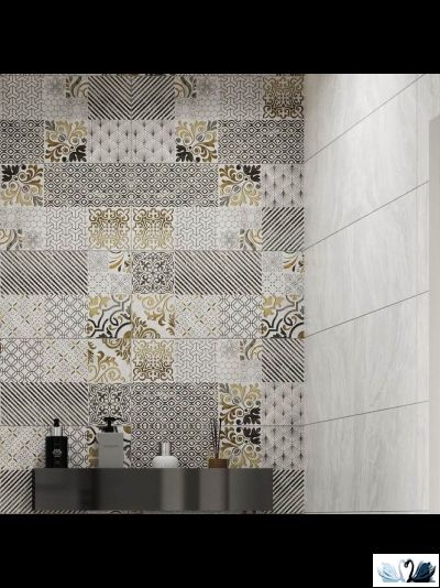 Плитка настенная Belani Valensole Декор 2 горчичный 25 х 50 см Береза керамика