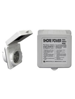 Розетка влагозащищенная, 30 А, пластик, IP56