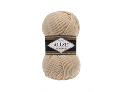 Пряжа Lana gold Alize  (Лана голд Ализе)  49% шерсть, 51% акрил. 100 г, 240 м цвет  Светлый беж  680