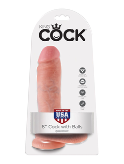 Телесный фаллоимитатор 8" Cock with Balls - 21,3 см. Производитель: Pipedream, США