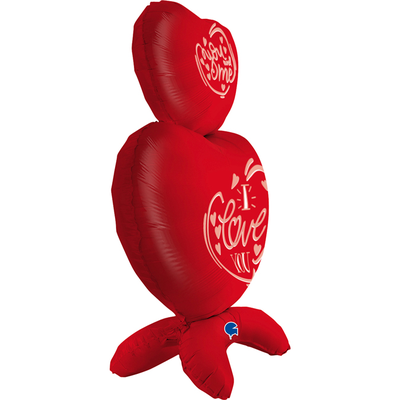 Шар 3D (38''/97 см) Фигура на подставке, Сердца