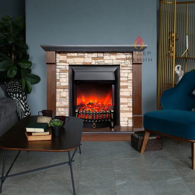 Электрокамин Тауэр LO сланец с очагом Fobos