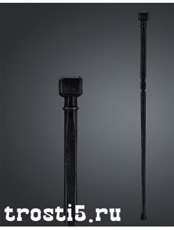 Мощная кованая трость Поддубного с набалдашником