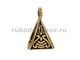 бейл "Треугольник с орнаментом", цвет-античное золото, 4 шт/уп