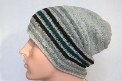 Вязаная мужская итальянская шапка Vizio 6550 светло - серая