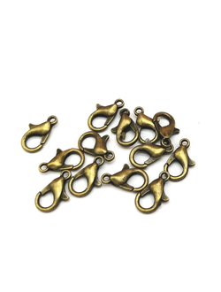 Карабины для бижутерии, бронза 12 мм