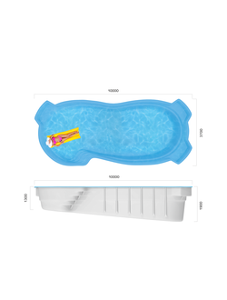 Композитный бассейн 10 х 3,7 х 1,3-1,9 "Мальта" Franmer