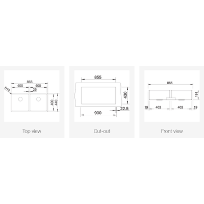 Мойка Blanco CLARON 400/400-IF с отв. арм. InFino
