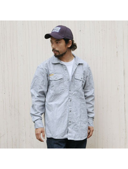 Рубашка Prison Blues® HICKORY WORK SHIRT [Пуговицы/Длинный рукав]