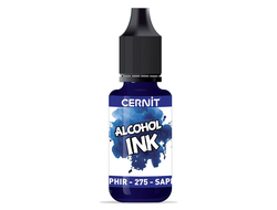 алкогольные чернила Cernit alcohol ink, цвет-sapphire 275 (сапфировый), объем-20 мл