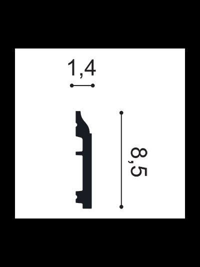 Плинтус ORAC Decor SX172, дюрополимерный, влагостойкий, ударопрочный, под покраску, длина 2 метра