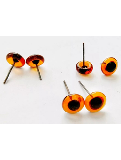 Стеклянный глаз для игрушек, 6мм, коричневый цвет